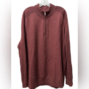 Tommy Bahama Seaport Half Zip Sweater Maroon Red Size XL Quarter Zip